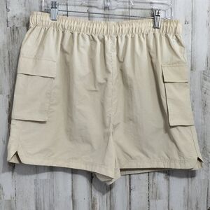 DSG Sandy Slate Cargo Pockets High Rise Woven Shorts Drawstring Size Large